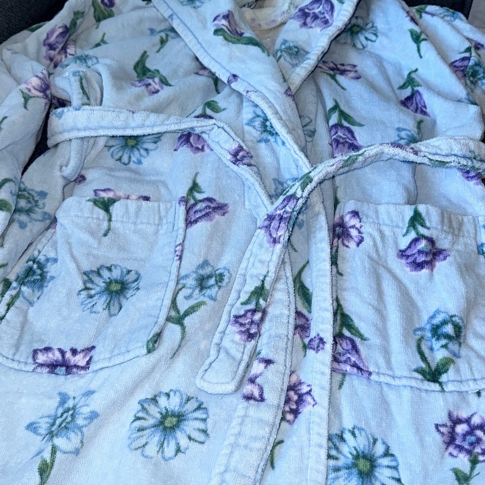 Floral Turkish terry cotton BathRobe - Picture 7 of 11